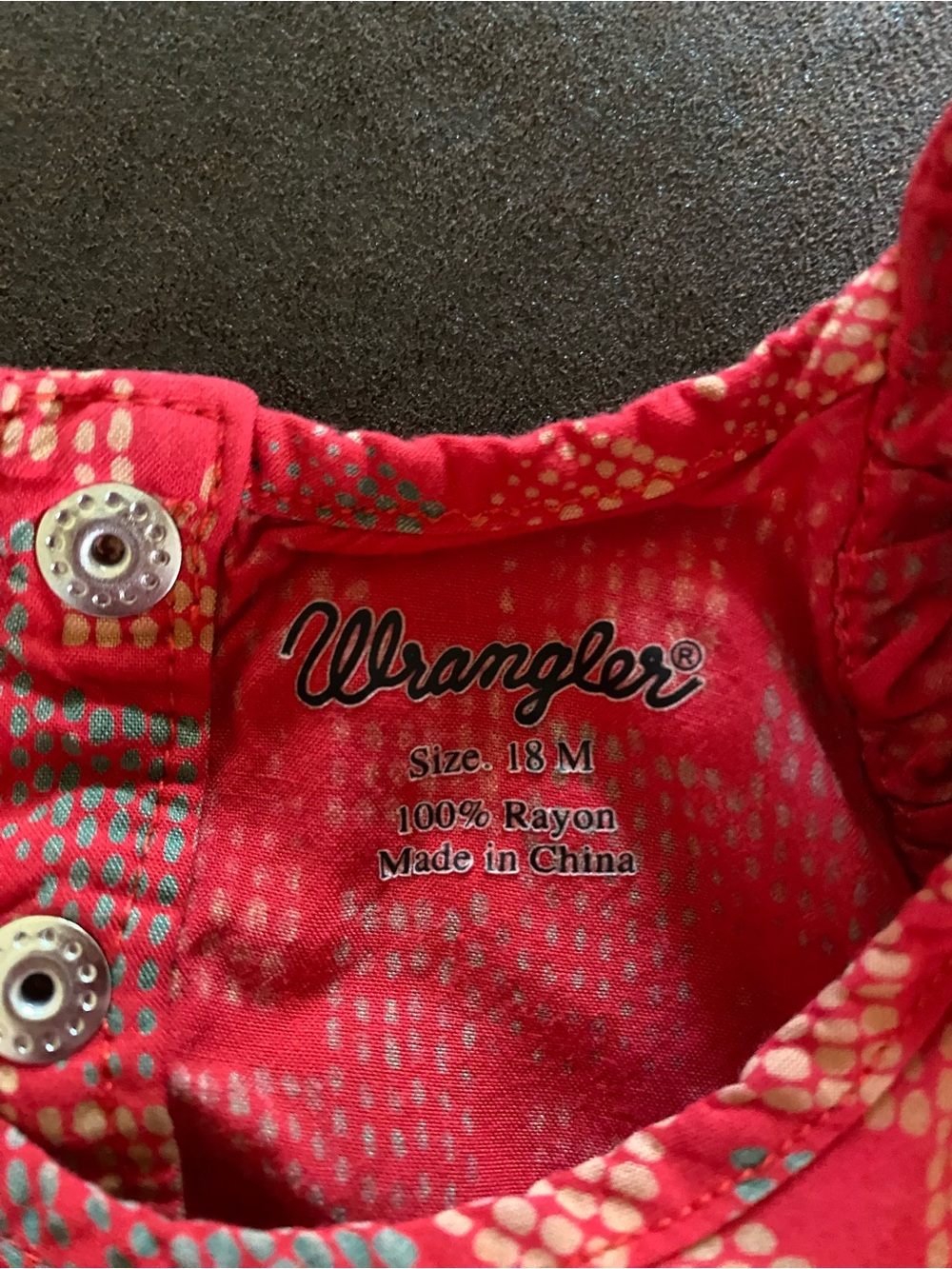 Wrangler Red Printed Ruffle-Shoulder Dress - Picture 3 of 3